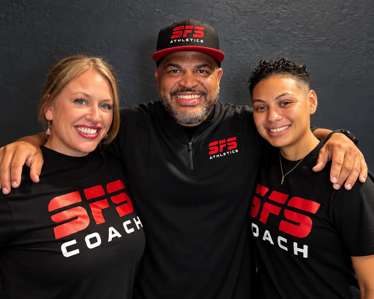 BJ Johnson, Molly Smith and Selena Perez, the SFS Athletics coaching team